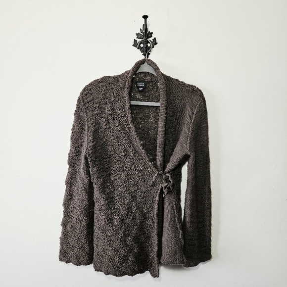 Eileen Fisher Sweaters - Eileen Fisher Wrap Cardigan Size S 100% Wool Open Knit Sweater